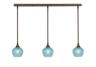 3 Light Stem Hung Linear Pendalier 7.25 x 37.75 Inch by Toltec 36-BN-4622 - 36-BN-4622