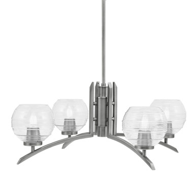 Kurve 4 Light Large Chandelier by Toltec 3704-GP-51 - 3704-GP-51