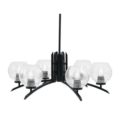 Kurve 6 Light Large Chandelier by Toltec 3706-MB-51