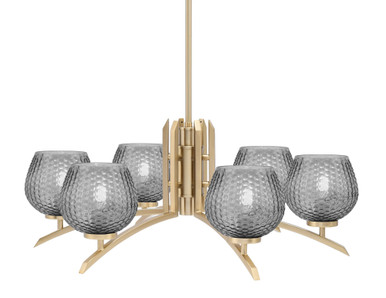 Kurve 6 Light Large Chandelier by Toltec 3706-NAB-4602 - 3706-NAB-4602