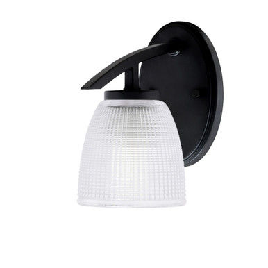Kurve 1 Light Clear Ribbed Glass Wall Sconce by Toltec - 3720-GP-500