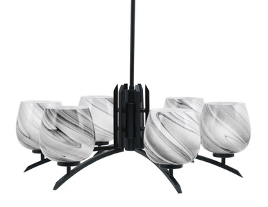 Kurve 6 Light Large Chandelier by Toltec 3706-MB-48 - 3706-MB-48