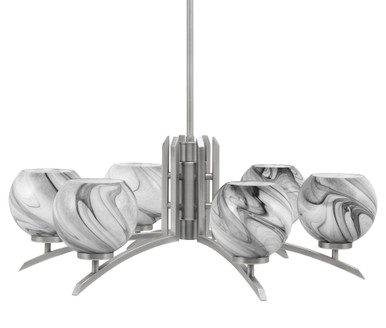 Kurve 6 Light Large Chandelier by Toltec 3706-GP-4069 - 3706-GP-4069