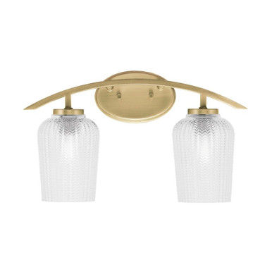 Kurve 2 Light Textured Glass Vanity Light by Toltec - 3722-NAB-42