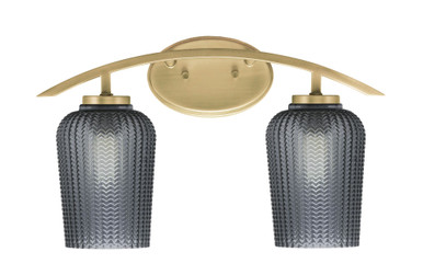 Kurve 2 Light Textured Glass Vanity Light by Toltec - 3722-NAB-42