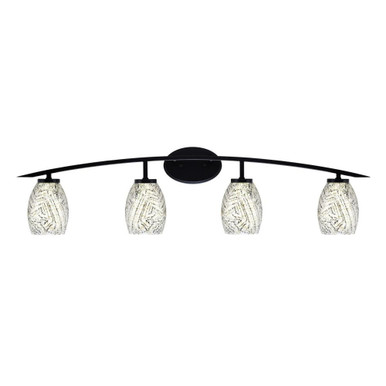 Kurve 4 Light Fusion Glass Vanity Light 40 Inch Length by Toltec - 3724-MB-50