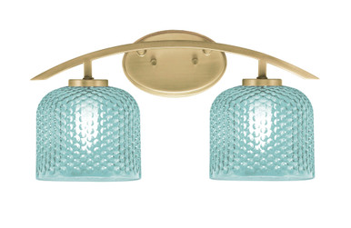 Kurve 2 Light Textured Glass Vanity Light 9.5 Inch Tall by Toltec - 3722-NAB-46