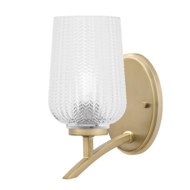 Kurve 1 Light Up Textured Glass Wall Sconce 10 Inch Tall by Toltec - 3721-NAB-4250