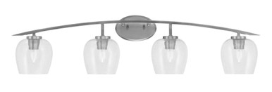 Kurve 4 Light Steel Vanity Light 40 Inch Length by Toltec - 3724-GP-48