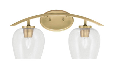 Kurve 2 Light Steel Vanity Light 18.25 Inch Length by Toltec - 3722-48
