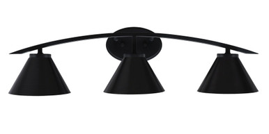 Kurve 3 Light Metal Shade Vanity Light 29 Inch Length by Toltec - 3723-GP-421-GP