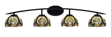 Kurve 4 Art Glass Light Vanity Light 8 Inch Tall by Toltec - 3724-MB-99