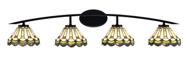 Kurve 4 Light Art Glass Vanity Light 8.25 Inch Tall by Toltec - 3724-94