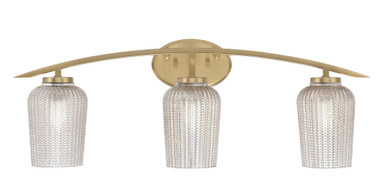 Kurve 3 Light Textured Glass Vanity Light 29 Inch Length by Toltec - 3723-GP-4250