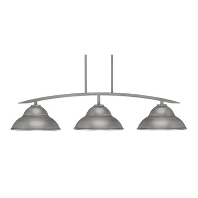 Kurve 3 Light Steel Island Pendant 44.75 Inch Length by Toltec - 3736-GP-428-GP