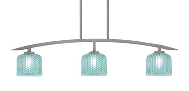 Kurve 3 Light Round Glass Island Pendant 41 Inch Length by Toltec - 3736-GP-4612