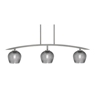 Kurve 3 Light Island Pendant 9.5 Inch Tall by Toltec - 3736-GP-4602