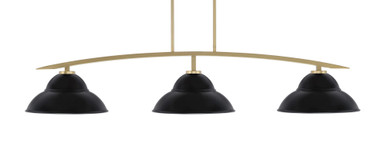 Kurve 3 Light Metal Shade Island Pendant 54.25 Inch Length by Toltec - 3733-428