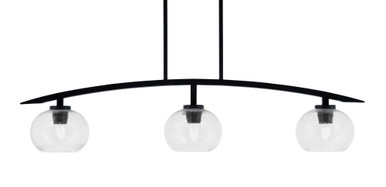 Kurve 3 Light Steel Island Pendant 41.25 Inch Length by Toltec - 3736-MB-21