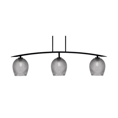 Kurve 3 Light Steel Island Pendant 49.75 Inch Length by Toltec - 3733-MB-490
