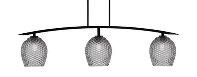 Kurve 3 Light Steel Island Pendant 49.75 Inch Length by Toltec - 3733-MB-490