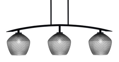 Kurve 3 Light Textured Glass Island Pendant 12.25 Inch Tall by Toltec - 3736-MB-492