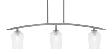 Kurve 3 Light Textured Glass Island Pendant 41 Inch Length by Toltec - 3736-GP-4250