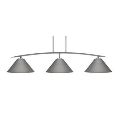 Kurve 3 Light Medium Bar Island Pendant 54.25 Inch Length by Toltec - 3733-GP-420-GP