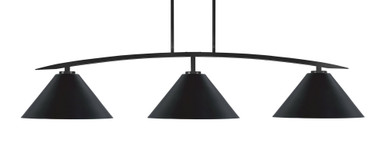 Kurve 3 Light Medium Bar Island Pendant 54.25 Inch Length by Toltec - 3733-GP-420-GP