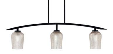 Kurve 3 Light Island Pendant 11.25 Inch Tall by Toltec - 3736-MB-425