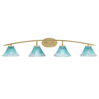 Kurve 4 Light Art Glass Vanity Light 8.75 Inch Tall by Toltec - 3724-NAB-458