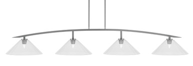 Kurve 4 Light Steel Bar Island Pendant 76 Inch Length by Toltec - 3734-GP-308