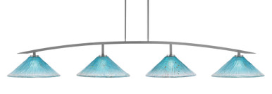 Kurve 4 Light Crystal Glass Bar Island Pendant 75.75 Inch Length by Toltec - 3734-GP-711