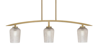 Kurve 3 Light Bar Island Pendant 11.25 Inch Tall by Toltec - 3736-NAB-4250