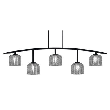 Kurve 5 Light Steel Bar Island Pendant 13.5 Inch Tall by Toltec - 3745-MB-4612