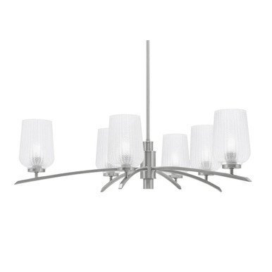 Kurve 6 Light Large Chandelier by Toltec 3746-GP-4250