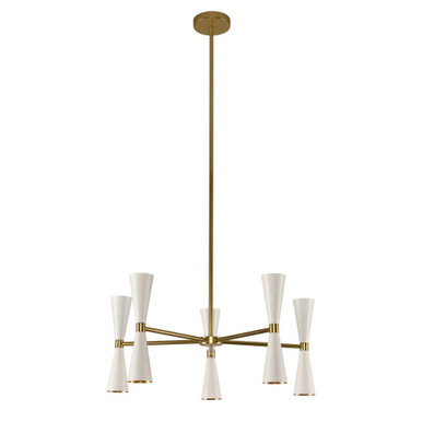 Milo 28 Inch 30W 10 LED 5 Arm Chandelier by Kalco  310470WVB