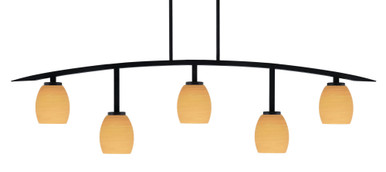 Kurve 5 Light Bar Island Pendant 13.75 Inch Tall by Toltec - 3745-MB-615