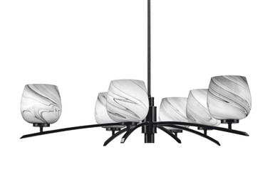 Kurve 6 Light Large Chandelier by Toltec 3746-MB-48 - 3746-MB-48