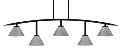 Kurve 5 Light Bar Island Pendant 12.25 Inch Tall by Toltec - 3745-MB-421-CH