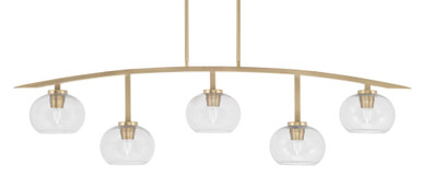 Kurve 5 Light Globe Glass Bar Island Pendant 13.5 Inch Tall by Toltec - 3745-NAB-202