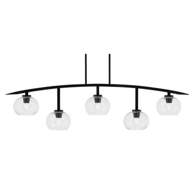 Kurve Steel 5 Light Bar Island Pendant 51.25 Inch Length by Toltec - 3745-MB-202