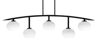 Kurve Steel 5 Light Bar Island Pendant 51.25 Inch Length by Toltec - 3745-MB-202