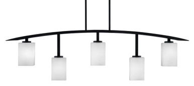Kurve 5 Light Glass Bar Island Pendant 51.25 Inch Length by Toltec - 3745-MB-210