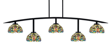 Kurve 5 Light Bar Island Pendant 12.5 Inch Tall by Toltec - 3745-MB-9125