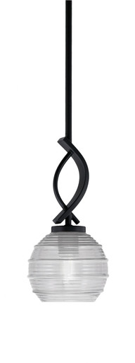 Cavella 1 Light Ribbed Glass Small Pendant 12 Inch Tall by Toltec - 3901-MB-5110