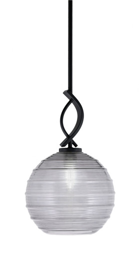 Cavella 1 Light Ribbed Glass Small Pendant 16 Inch Tall by Toltec - 3901-MB-5120
