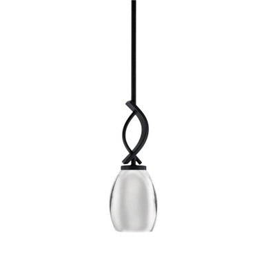 Cavella 1 Light Metal Shade Mini Pendant 13 Inch Tall by Toltec - 3901-MB-426-CH