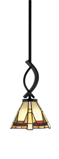 Cavella 1 Light Art Glass Small Pendant 11.75 Inch Tall by Toltec - 3901-MB-9185