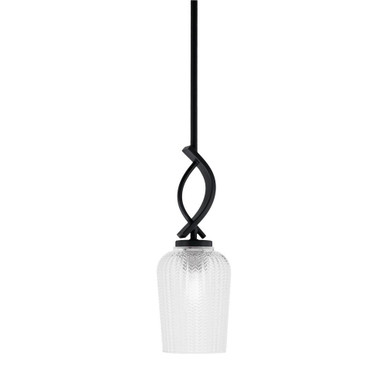 Cavella 1 Light Textured Glass Mini Pendant 14 Inch Tall by Toltec - 3901-MB-4250